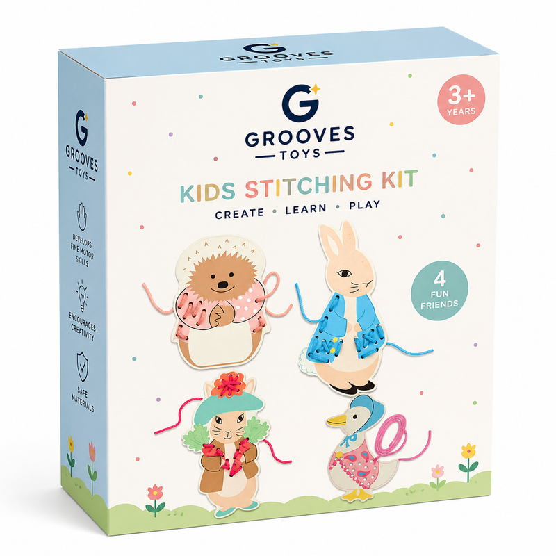 Grooves Toys™ Kids Stitching Kit – Educational Craft Toy for Children (3+)
